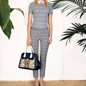 Tory Burch Heidi Slim Fit Print Pants